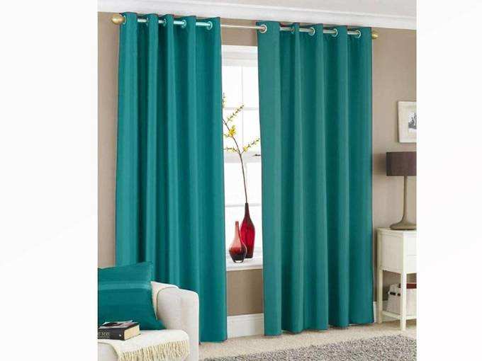 Door Curtains (7ft, Aqua)