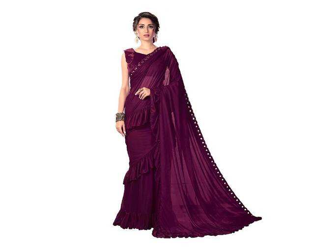 Glory Sarees Womens Lycra Saree With Blouse Piece