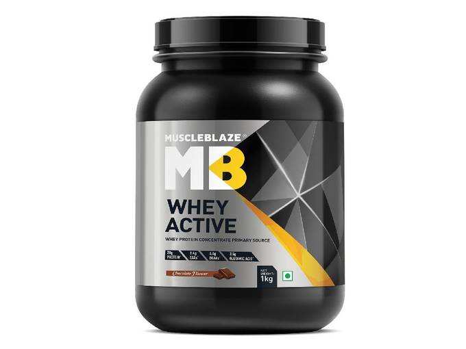 MuscleBlaze Whey Active Protein Supplement Powder (Chocolate, 2 kg / 4.4 lb, 60 Servings) (Chocolate, 1 Kg / 2.2 lb)