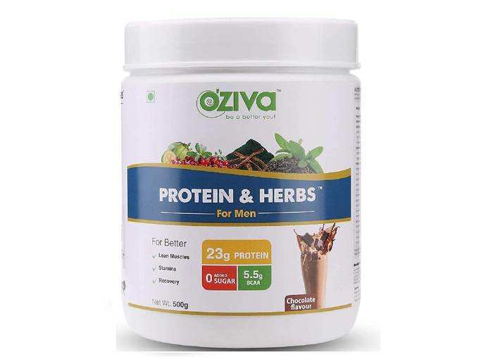 OZiva Protein &amp; Herbs for Men, Chocolate, 16 Servings, 500 g