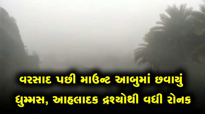 વરસાદ પછી માઉન્ટ આબુમાં છવાયું ધુમ્મસ, આહલાદક દ્રશ્યોથી વધી રોનક 