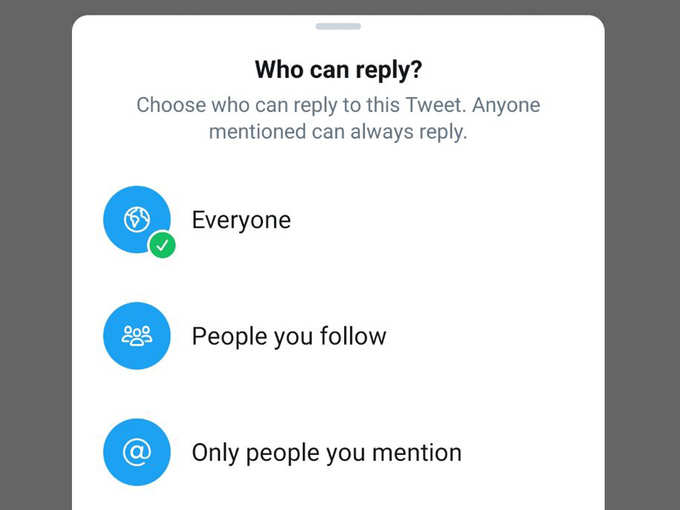 tweet reply settings