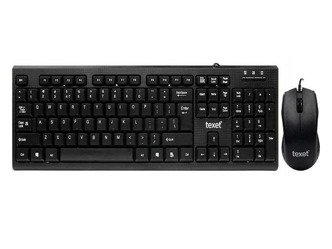 Texet Combo of Wired Keyboard and Mouse (Black)