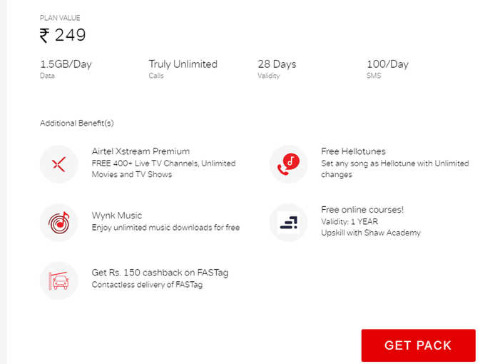 Airtel 249 plan