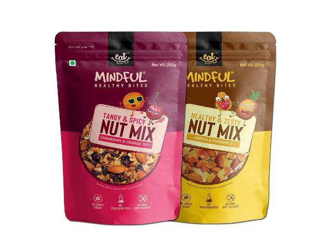 EAT Anytime Combo Pack of Cranberry, Orange Dry Fruit Trail Mix & Papaya, Pineapple Dried Fruit Trail Mix, 400g (2 x 200g)