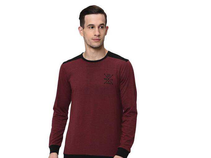 Rigo Black Deep Scoop Neck with Upturned Half Sleeve T-Shirt for Men