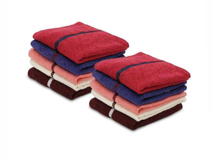 Palatial Lifestyles® 10 Piece Face Towel Set.Ultra-Soft for Sensitive Skins,Highly Absorbent &amp; 100% Cotton Zero Twist Towels,Size 30x30 cm(12 X 12 Inch)