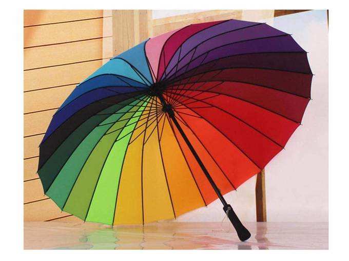 Coolcrash Rainbow Umbrella | Multi-Color Rainbow Umbrella for Girls | Rainbow Umbrella for Men | Rainbow Umbrella Big Size