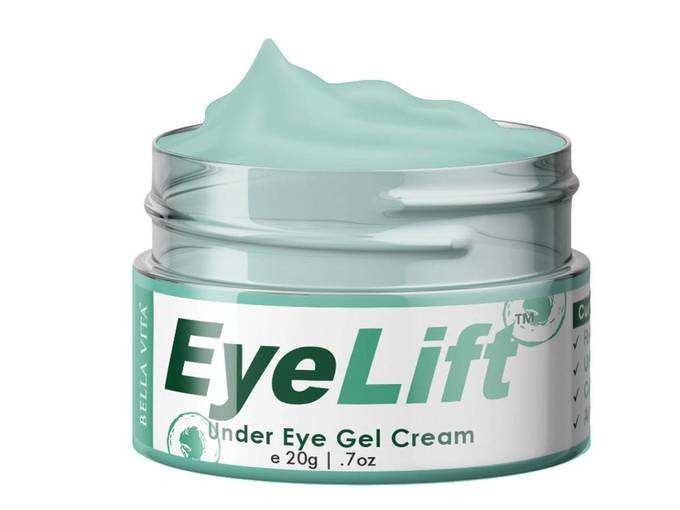 Bella Vita Organic EyeLift Eye Cream Gel for Dark Circles, Puffy Eyes, Wrinkles &amp; Removal of Fine Lines for Women &amp; Men, Green, 20 g