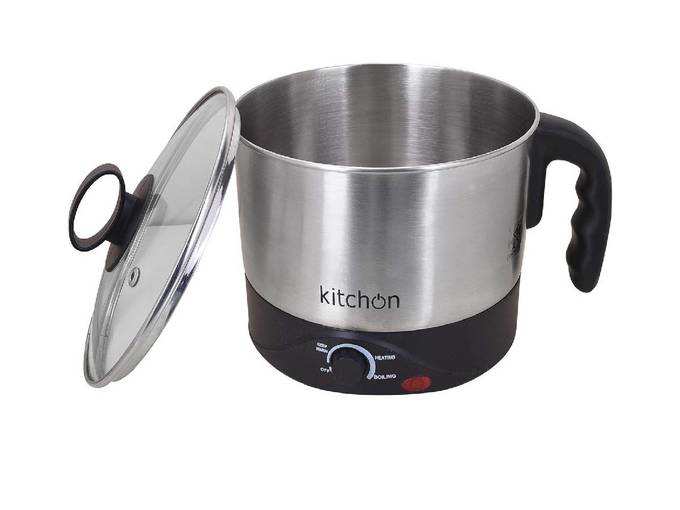 Kitchon Automatic Electric Multi-Purpose Kettle Cooker Boiler (Silver and Black) (1.5 Litre)