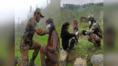 कोरोना से जंग: आर्मी ने कश्मीरियों को बांटे मास्क, सैनिटाइजर और साबुन