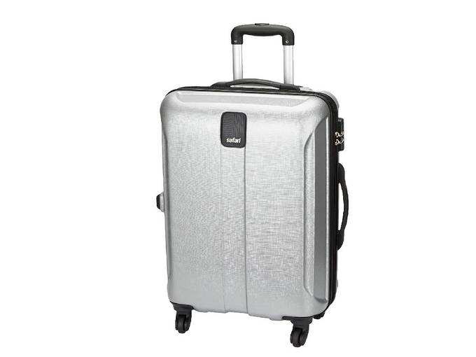 Safari Thorium Stubble 66 Cms Polycarbonate Silver Check-In 4 wheels Hard Suitcase