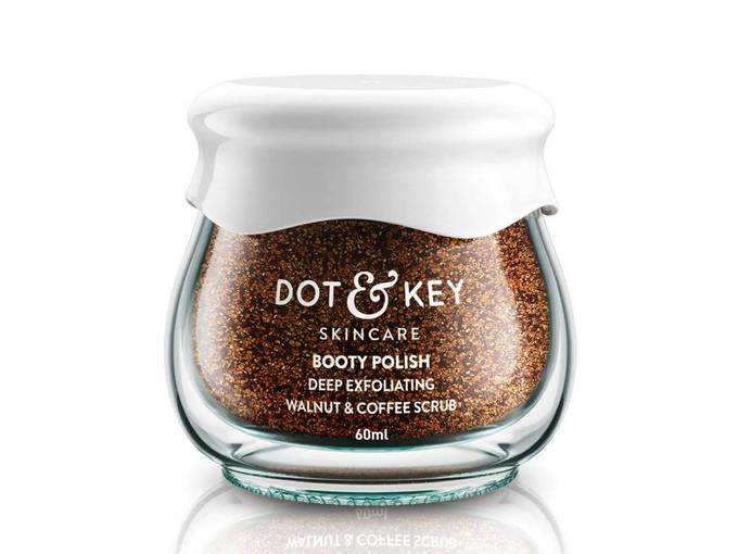 Dot &amp; Key Booty Polish Deep Exfoliating Walnut &amp; Coffee Body Scrub, 60ml, for butt, thighs and hips, anti-cellulite and dark spots reduction