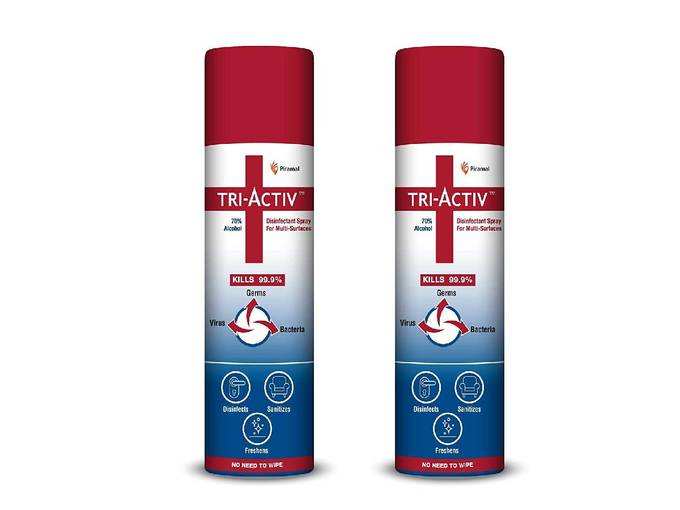 Tri-Activ Disinfectant Spray for Multi-Surfaces | 70% Alcohol Based - 230 ml – Pack of 2