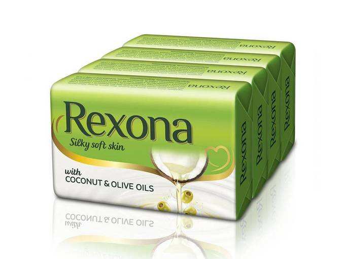 Rexona Coconut and Olive Oil Soap, 100g (Pack of 4)