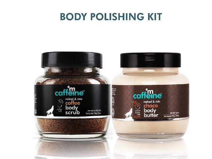 mCaffeine Body Polishing Kit | Deep Moisturizing, Tan Removal | Body Scrub, Body Butter | All Skin | Paraben &amp; Mineral Oil Free