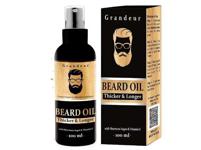 Grandeur Mooch And Beard Oil For Men For Thicker And Longer Beard- 100ml with Vitamin E and Argan Oil