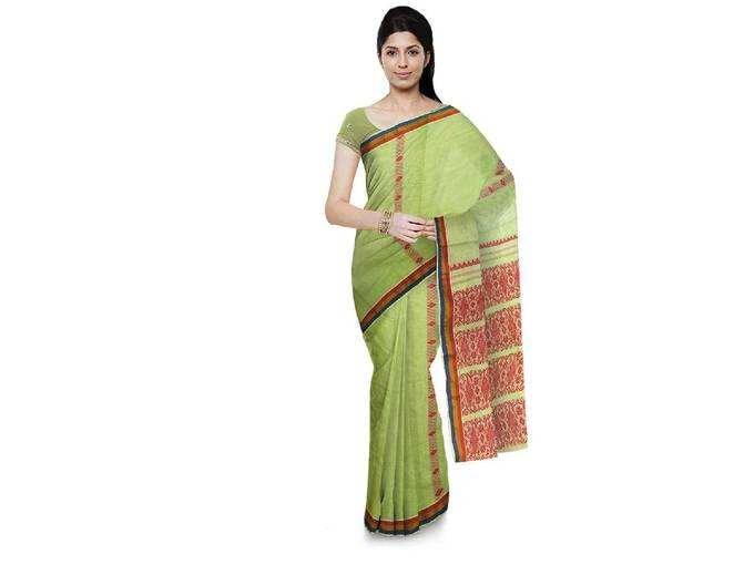 Bidyut Fashion Handwoven Assam Cotton Handloom Saree for Women (Multi-Coloured)