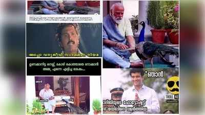 മയിലിനെ കളിപ്പിച്ചോണ്ടിരിക്കാണോ? മയിലിന് തീറ്റ കൊടുക്കുന്ന മോദി ട്രോളുകളില്‍ നിറയുന്നു