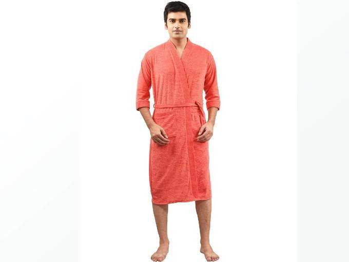 FeelBlue Mens TerryCotton,Free Size Bathrobe