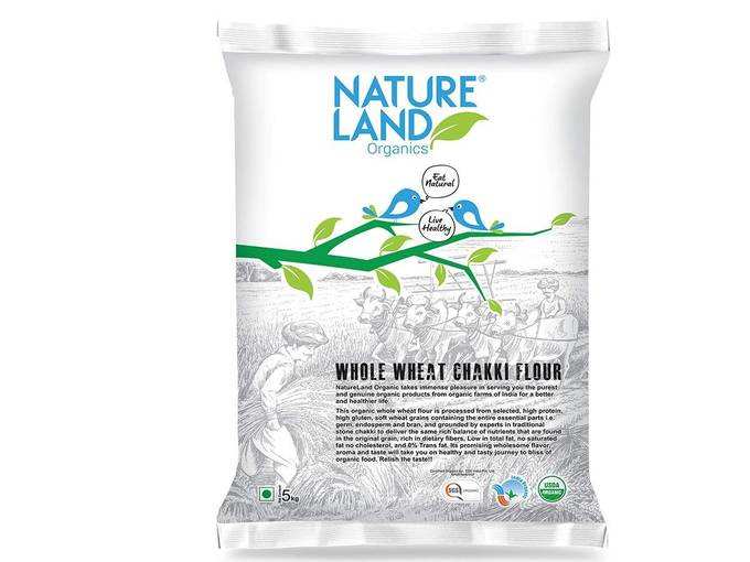 Natureland Organics Whole Wheat Flour 5 Kg - Organic Wheat Flour