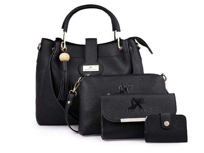 Speed X Fashion Women Hand Bag With Combo Black