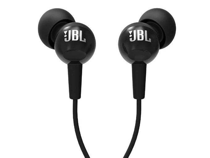 JBL C100SI In-Ear Deep Bass Headphones with Mic (Black)