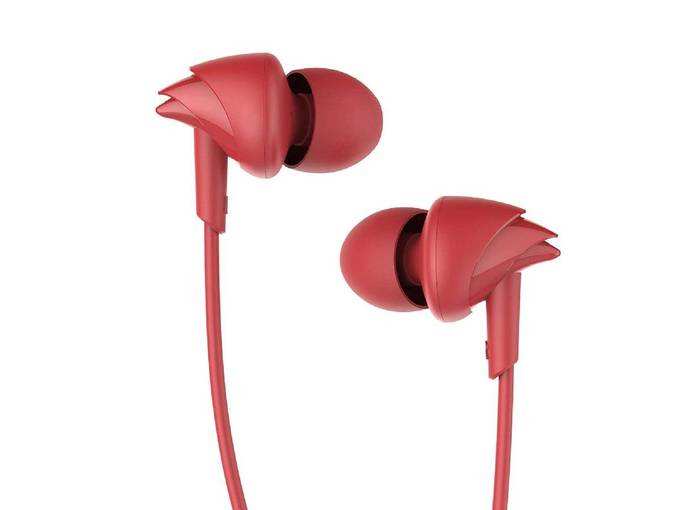 boAt BassHeads 100 in-Ear Wired Earphones with Super Extra Bass, in-line Mic, Hawk Inspired Design and Perfect Length Cable (Furious Red)