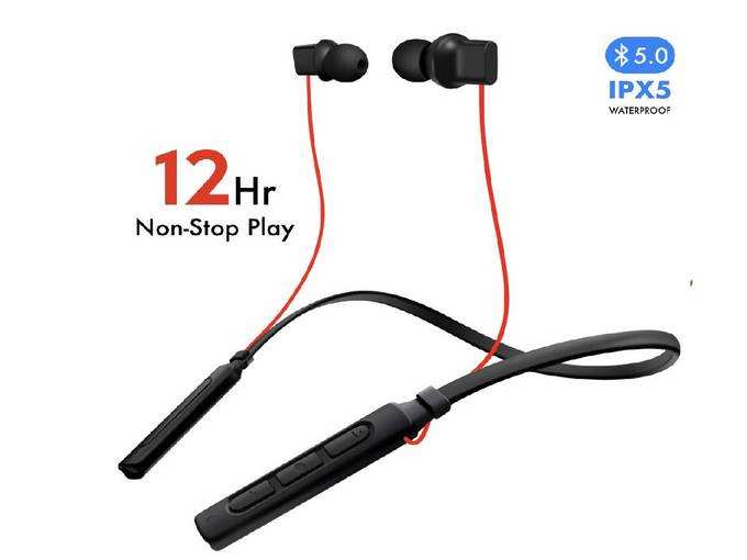 LoopAudio - EverLoop [12 Hour Battery][100% Rain & Sweat-Proof IPX5] 5.0 Bluetooth Wireless Earphone with Mic (Active Red)