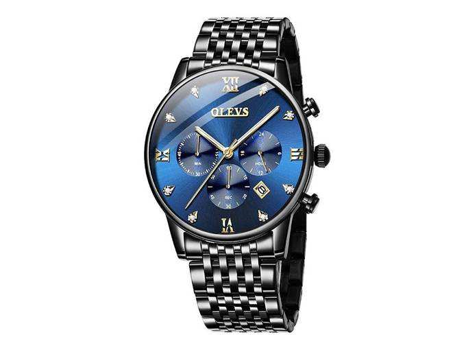 OLEVS Chronograph, Full Stainless Steel, 30m Water Resistant Men’s Luxury Watch