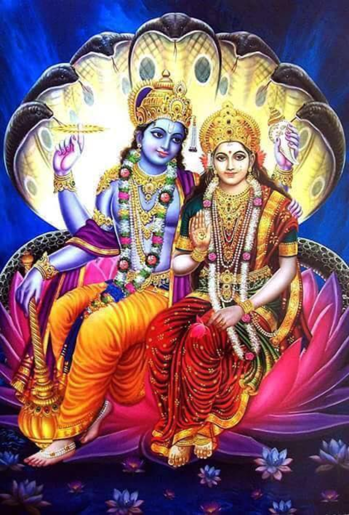 Lord Vishnu And Lakshmi