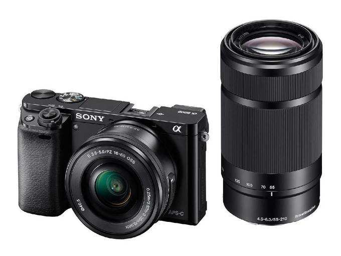 Sony Alpha ILCE 6000Y 24.3 MP Mirrorless Camera with 16-50 mm and 55-210 mm Zoom Lenses (APS-C Sensor, Fast Auto Focus, Eye AF) - Black