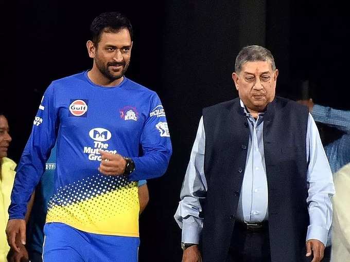 MS Dhoni and N Srinivasan