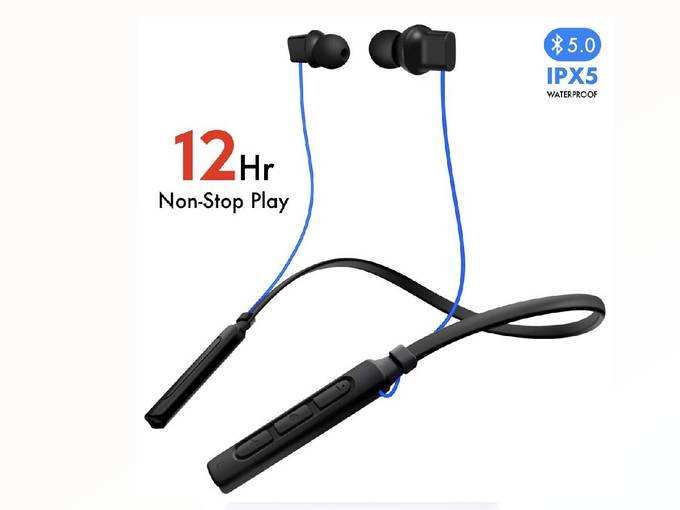 LoopAudio - EverLoop [12 Hour Battery][100% Rain & Sweat-Proof IPX5] 5.0 Bluetooth Wireless Earphone with Mic (Deep Blue)