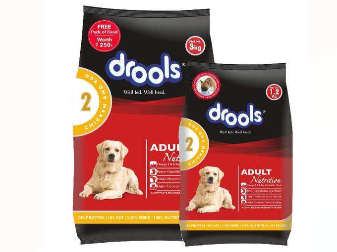 Drools Chicken and Egg Adult Dog Food, 3 kg with Free 1.2 kg