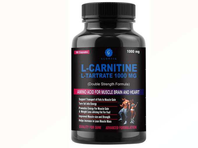 G-GLOWSIK L-Carnitine L- Tartrate 1000 mg weight loss fat burner supplements 90 capsules