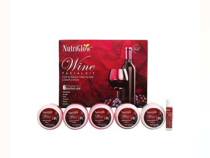 New Project (30) NUTRIGLOW Wine Facial Kit (260 Gm) | Blemish Free Fairer Complexion, 260 g