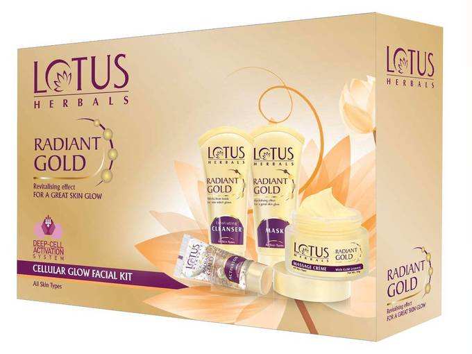Lotus Herbals Radiant Gold Cellular Glow Facial Kit, 170g