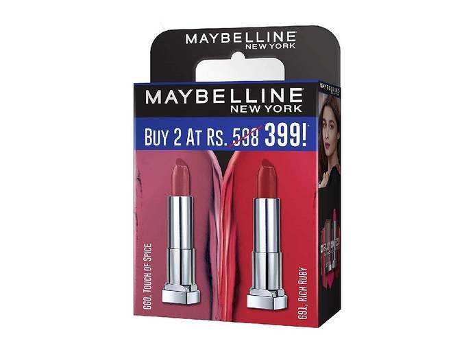Maybelline Creamy Matte Touch of Spice &amp; Rich Ruby (Pack of 2)