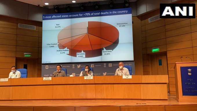 महाराष्ट्र, आंध्र प्रदेश, कर्नाटक, उत्तर प्रदेश और तमिलनाडु में देश की 70 फीसदी मौतें हुई हैंः स्वास्थ्य मंत्रालय