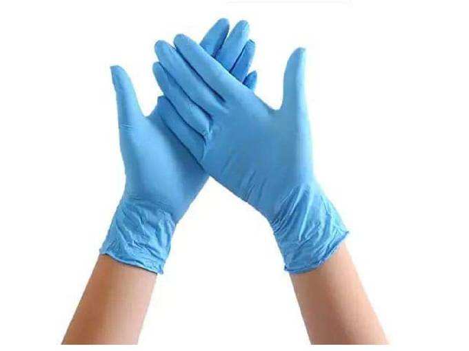 Powder-Free Nitrile Rubber Hand Gloves (Large, Blue) - Box of 2, 1 Box Contains 100 Nos