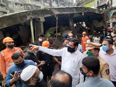 Eknath Shinde: इमारत कोसळताच एकनाथ शिंदे यांची भिवंडीत धाव; केली मोठी घोषणा