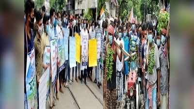 কথা অনুযায়ী কাজ, কৃষিবিলের বিরুদ্ধে পথে নামল পড়ুয়ারা! সামিল চাষিরাও