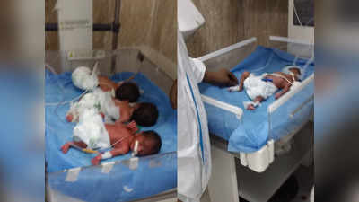 गोरखपुर: BRD में हुआ अजूबा, कोरोना संक्रमित महिला ने 4 बच्चों को एक साथ दिया जन्म