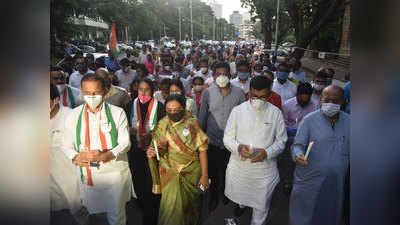 Congress Protest: उत्तर प्रदेशात जंगलराज!; हाथरसविरुद्ध मुंबईत असा व्यक्त झाला संताप