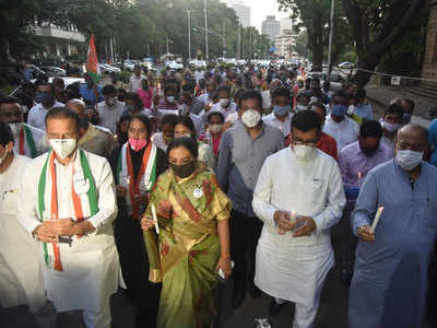 Congress Protest: उत्तर प्रदेशात जंगलराज!; हाथरसविरुद्ध मुंबईत असा व्यक्त झाला संताप