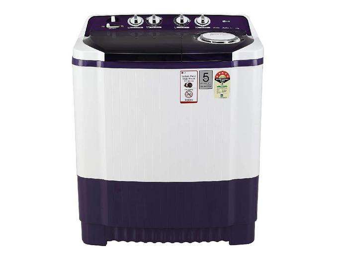 LG 8 Kg 5 Star Semi-Automatic Top Loading Washing Machine (P8035SPMZ, Purple, Collar Scrubber)