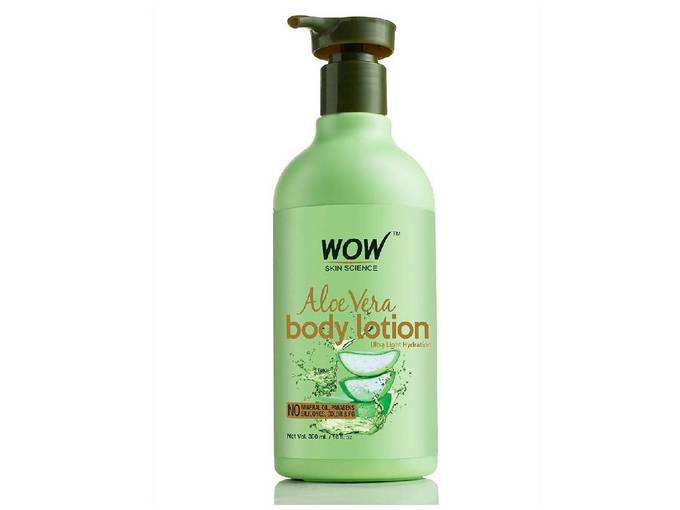 WOW Skin Science Aloe Vera Body Lotion - Ultra Light Hydration - No Mineral Oil, Parabens, Silicones, Color &amp; PG (300mL)