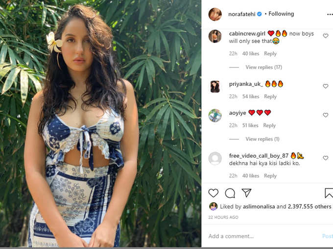comment on nora fatehi photo
