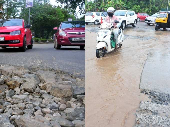 ​ചാവക്കാട്-ചേറ്റുവ റോഡ് വീണ്ടും തകര്‍ന്നു